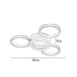 Deckenleuchte mit 4 Ringen