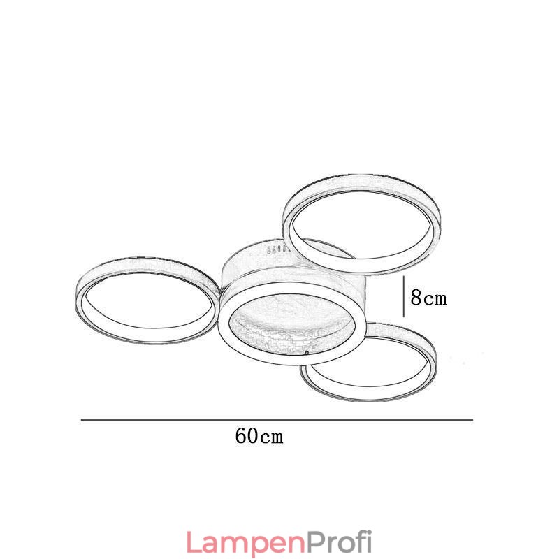 Deckenleuchte mit 4 Ringen