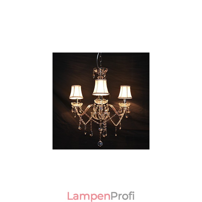 Moderner, prächtiger Kronleuchter mit 3 Lichtern und Kristallarm