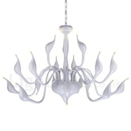 18 Lichter Edelstahl Post Modern Swan Kronleuchter Licht G4 Weiß Fertig