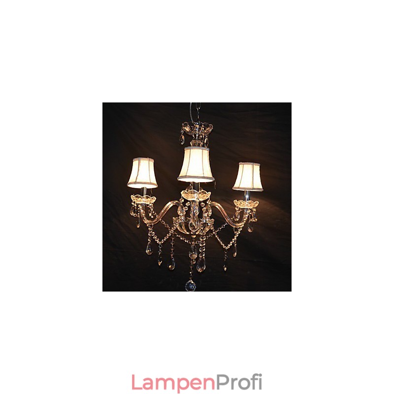 Moderner, prächtiger Kronleuchter mit 3 Lichtern und Kristallarm