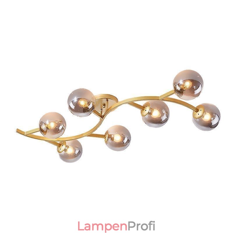 Moderne minimalistische Deckenleuchte mit Glaskugel-Montage im Zweig-Stil