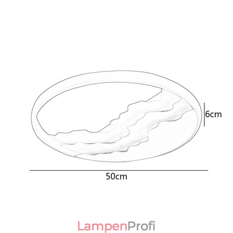 Runde, bündige Deckenleuchte aus Acryl in einzigartiger Wellenform