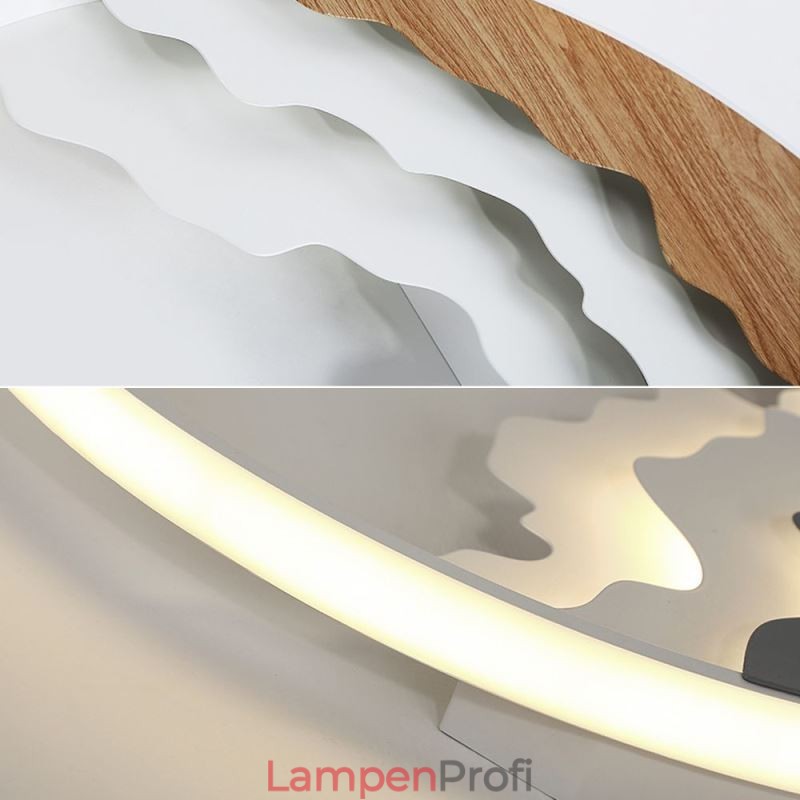 Runde, bündige Deckenleuchte aus Acryl in einzigartiger Wellenform