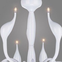 18 Lichter Edelstahl Post Modern Swan Kronleuchter Licht G4 Weiß Fertig