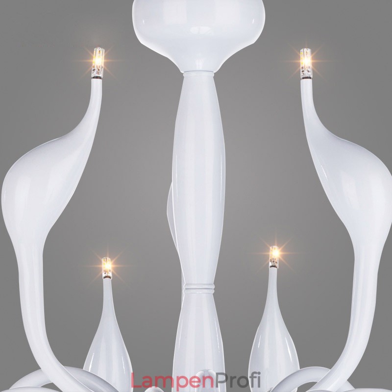 18 Lichter Edelstahl Post Modern Swan Kronleuchter Licht G4 Weiß Fertig