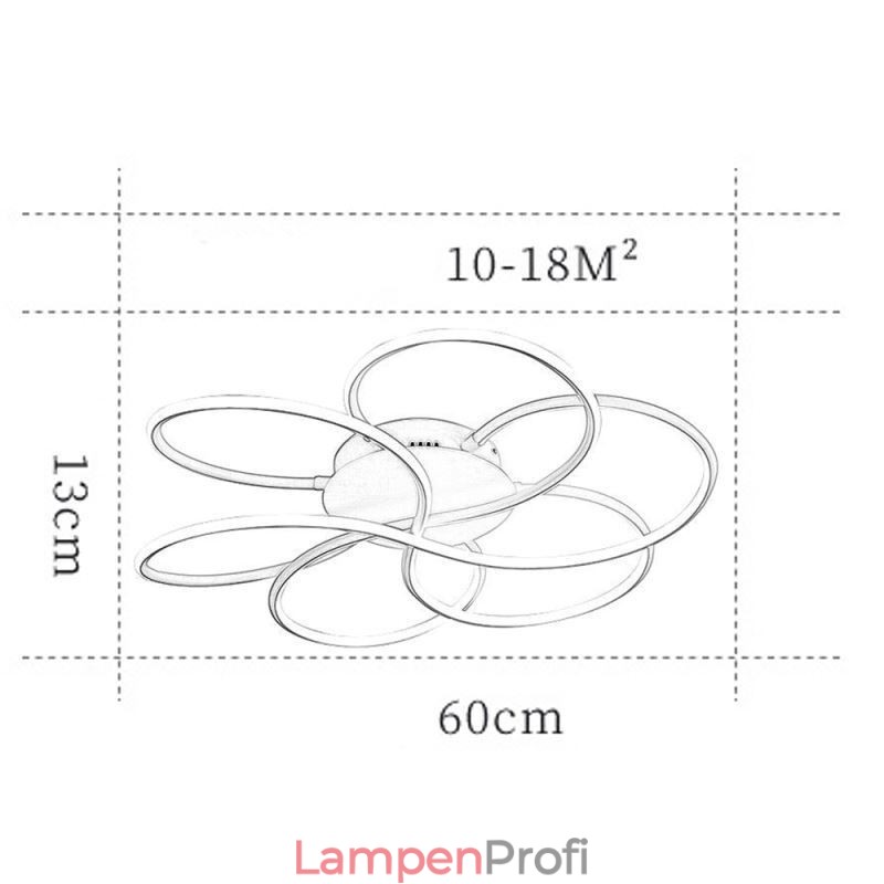 Lineare Deckenleuchte mit Unterputzmontage, modernes Blumendesign