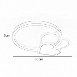 Moderne Deckenleuchte aus Acryl mit goldenem Doppelherz