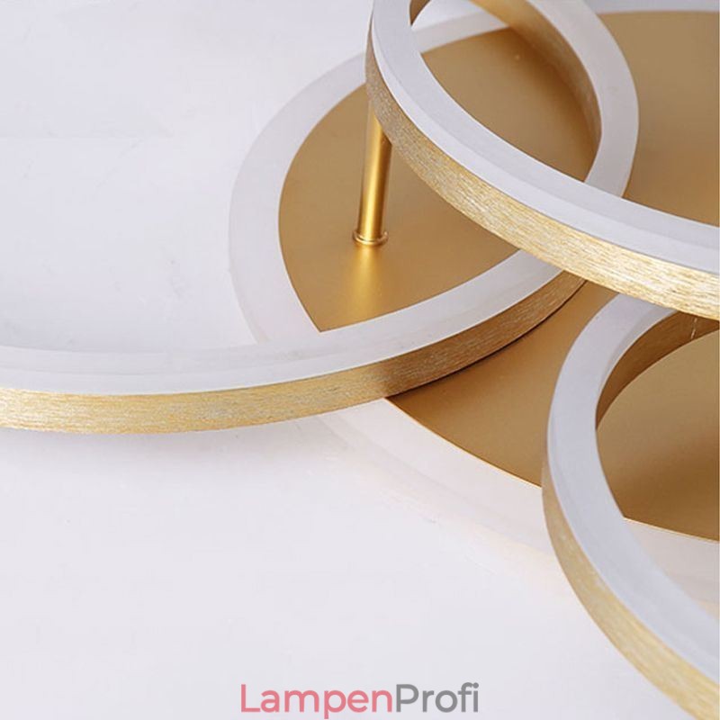 Moderne, runde Deckenleuchte in Gold