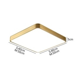 Minimalistische, quadratische Deckenleuchte aus Acryl in Gold