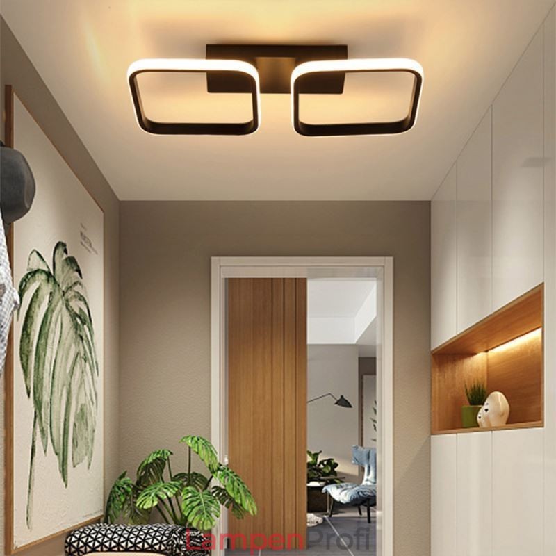 Moderne, minimalistische Deckenleuchte mit quadratischem Acrylrahmen