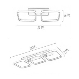 Moderne, minimalistische Deckenleuchte mit quadratischem Acrylrahmen