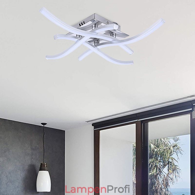 Moderne, einfache Deckenleuchte aus Acryl mit 4 Lichtern in Wellenform