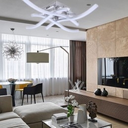 Moderne, einfache Deckenleuchte aus Acryl mit 4 Lichtern in Wellenform