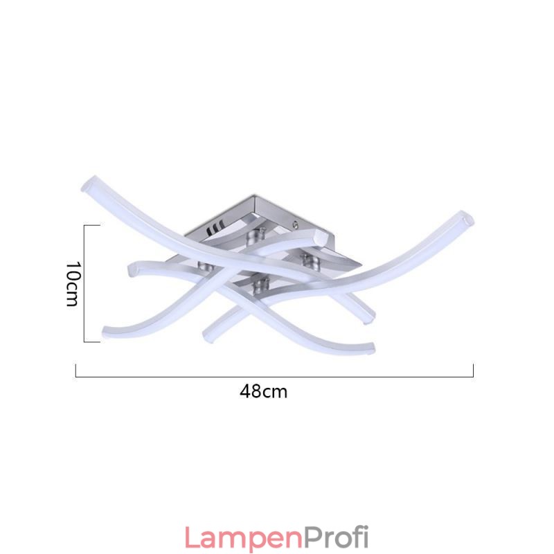 Moderne, einfache Deckenleuchte aus Acryl mit 4 Lichtern in Wellenform