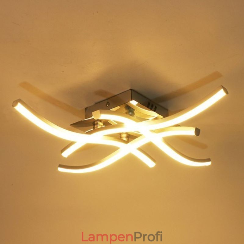 Moderne, einfache Deckenleuchte aus Acryl mit 4 Lichtern in Wellenform