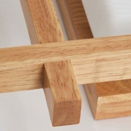 Nordische quadratische Gitter-Deckenleuchte aus Gummiholz