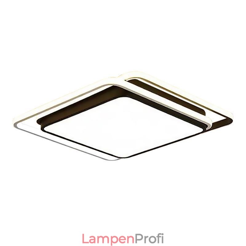 Moderne einfache Unterputz-Deckenleuchte mit geometrischem Rahmen und quadratischem Lampenschirm