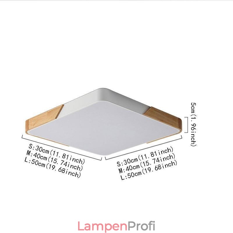 Einfache Unterputz-Deckenleuchte mit Holzrahmen, superdünnes Design, Lampe, Deckenleuchte
