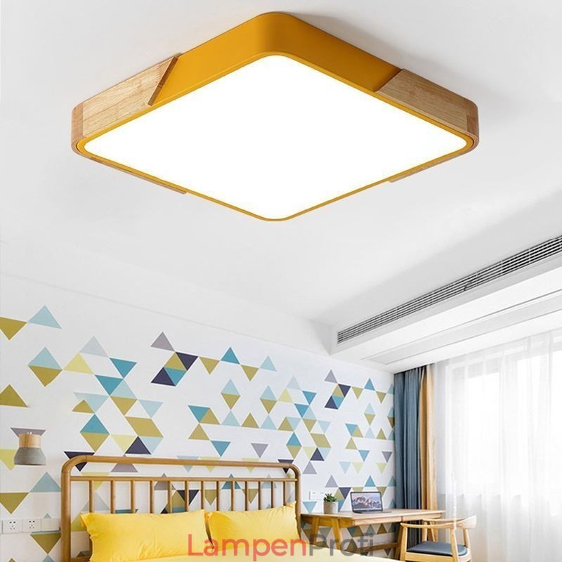 Einfache Unterputz-Deckenleuchte mit Holzrahmen, superdünnes Design, Lampe, Deckenleuchte