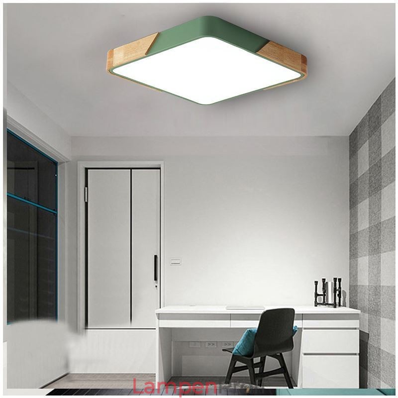 Einfache Unterputz-Deckenleuchte mit Holzrahmen, superdünnes Design, Lampe, Deckenleuchte