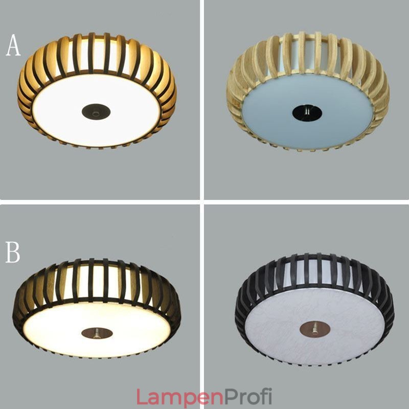 Ländliche Deckenleuchte aus Bambus in Kürbisform