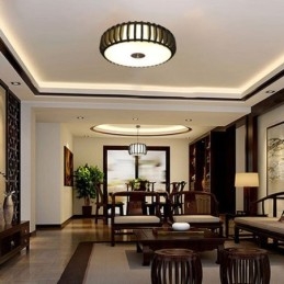 Ländliche Deckenleuchte aus Bambus in Kürbisform