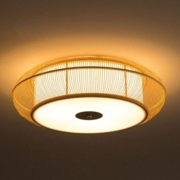 Chinesische spezielle Bambus-Unterputz-Deckenleuchte, kreative japanische runde Deckenleuchte