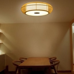 Chinesische spezielle Bambus-Unterputz-Deckenleuchte, kreative japanische runde Deckenleuchte