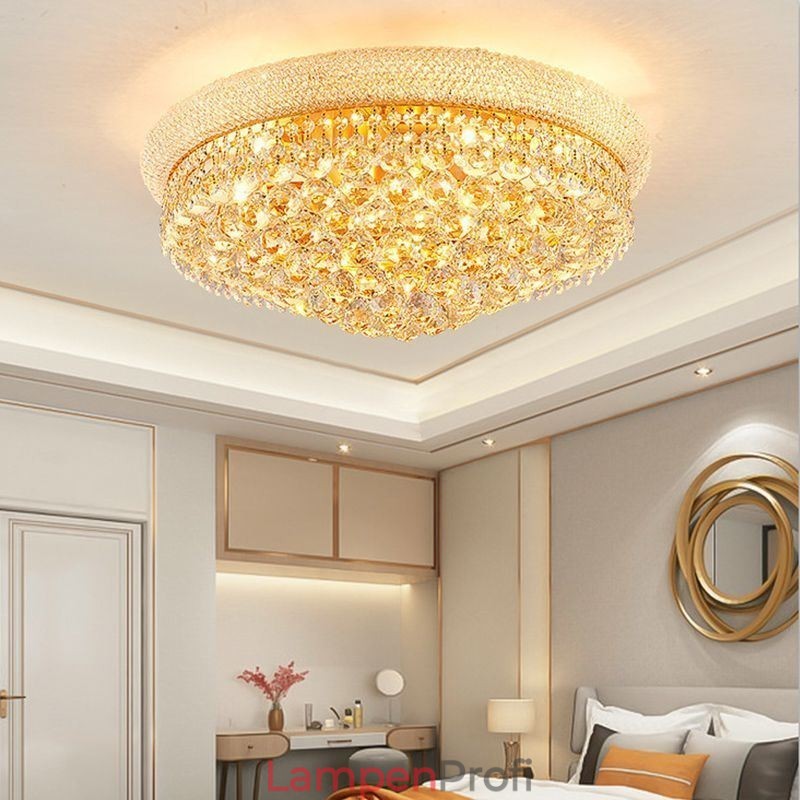 Europäische Deckenleuchte mit Unterputzmontage, luxuriöse Kristall-Deckenleuchte