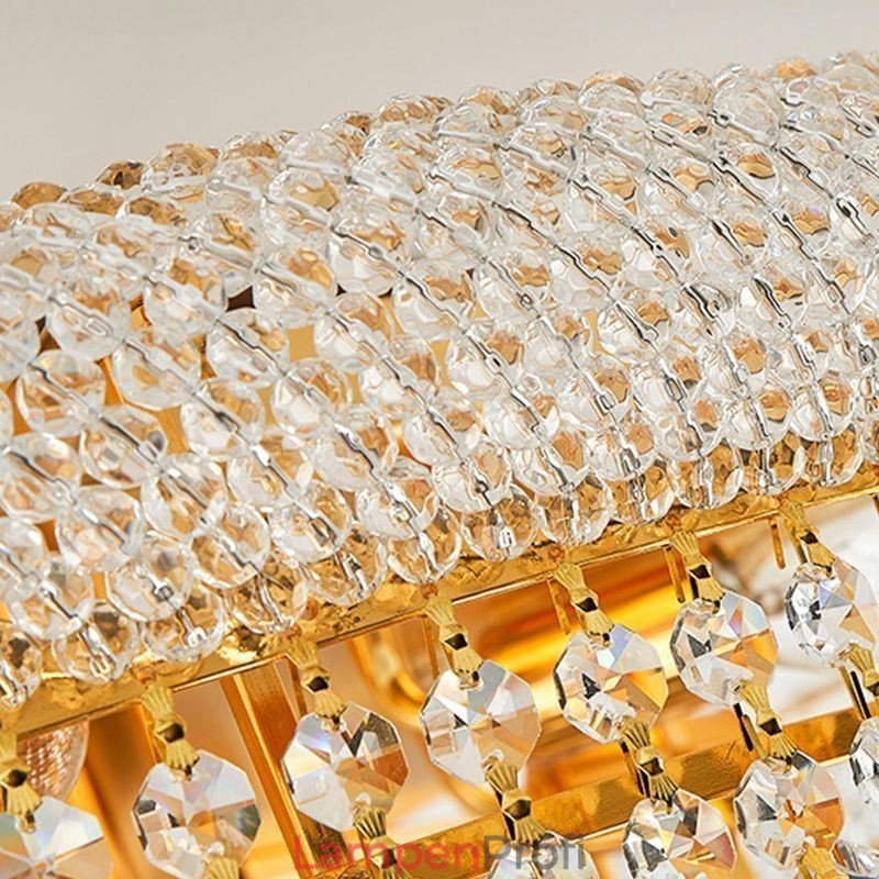 Europäische Deckenleuchte mit Unterputzmontage, luxuriöse Kristall-Deckenleuchte