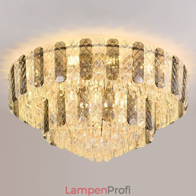 Kristall Flush Mount Doppelschicht Runde Luxus Dekorative Deckenleuchte 80cm