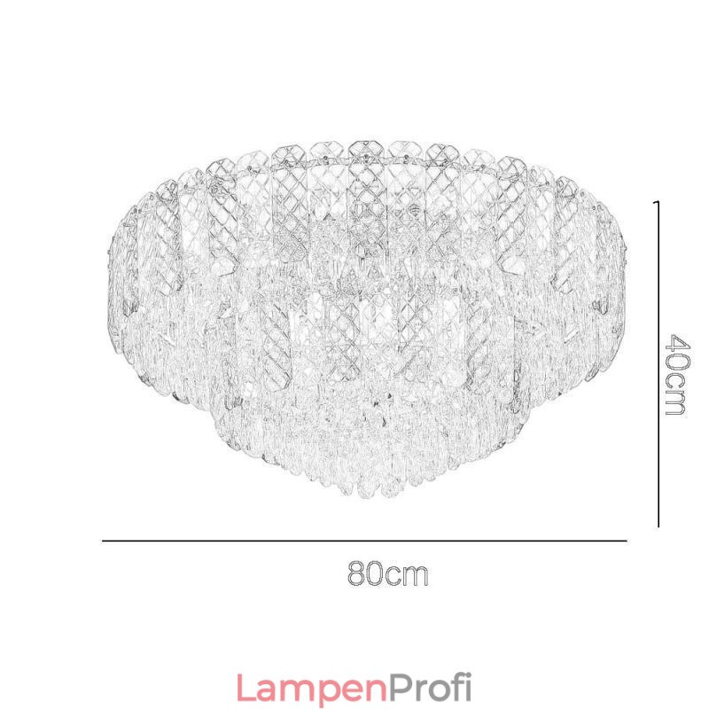 Kristall Flush Mount Doppelschicht Runde Luxus Dekorative Deckenleuchte 80cm