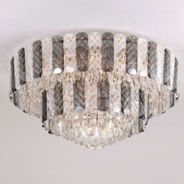 Kristall Flush Mount Doppelschicht Runde Luxus Dekorative Deckenleuchte 80cm
