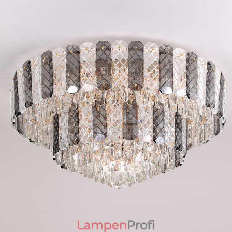 Kristall Flush Mount Doppelschicht Runde Luxus Dekorative Deckenleuchte 80cm