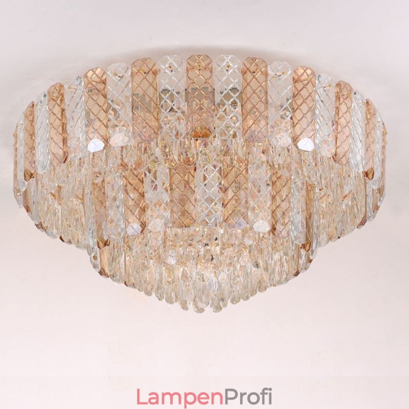 Kristall Flush Mount Doppelschicht Runde Luxus Dekorative Deckenleuchte 80cm