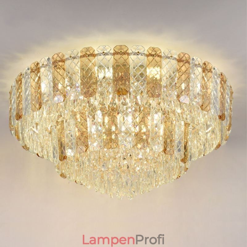 Kristall Flush Mount Doppelschicht Runde Luxus Dekorative Deckenleuchte 80cm
