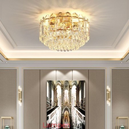 Deckenleuchten mit runder Kristall-Dekoration zur Unterputzmontage