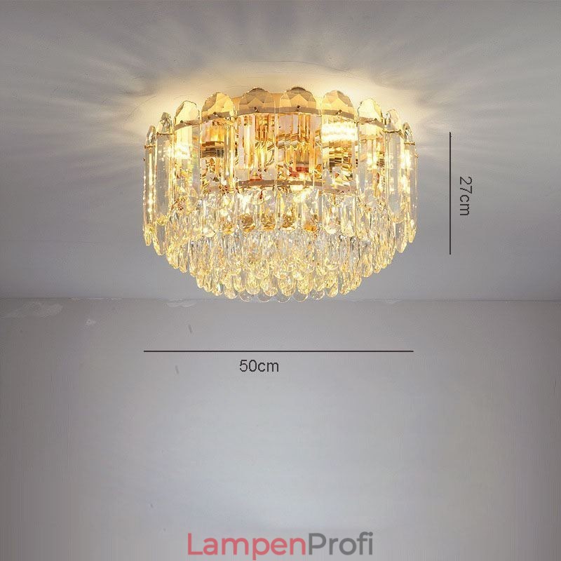 Deckenleuchten mit runder Kristall-Dekoration zur Unterputzmontage