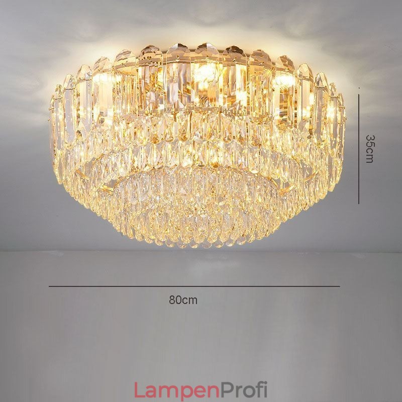 Deckenleuchten mit runder Kristall-Dekoration zur Unterputzmontage
