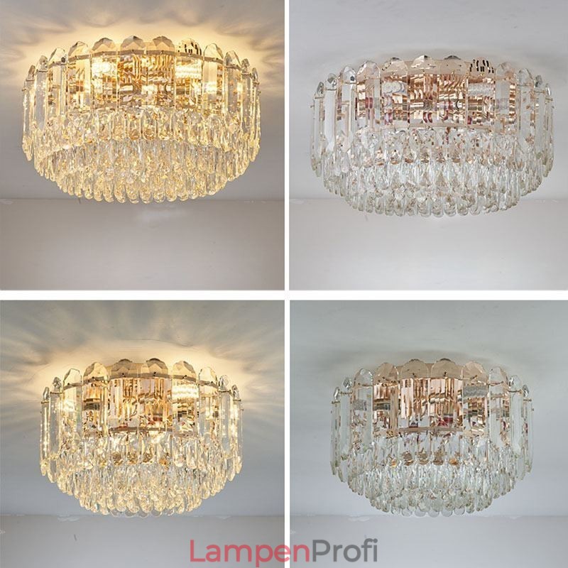Deckenleuchten mit runder Kristall-Dekoration zur Unterputzmontage