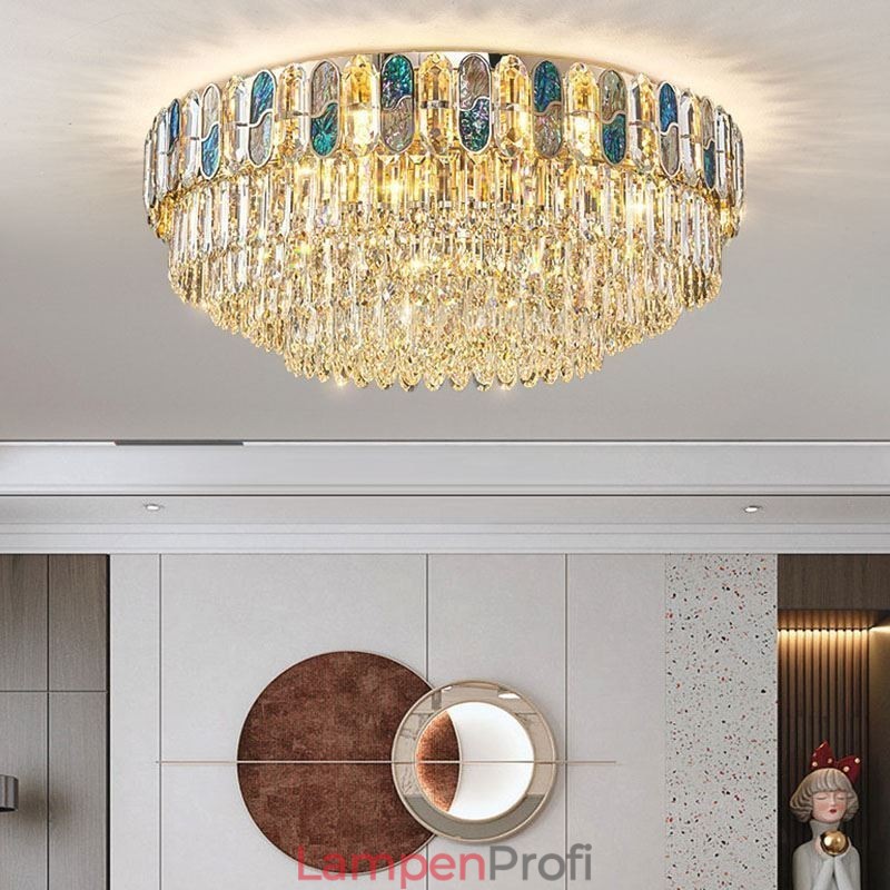 Kristall Flush Mount Runde Kristall Dekoration Deckenleuchte Kristall Shell Lampenschirm