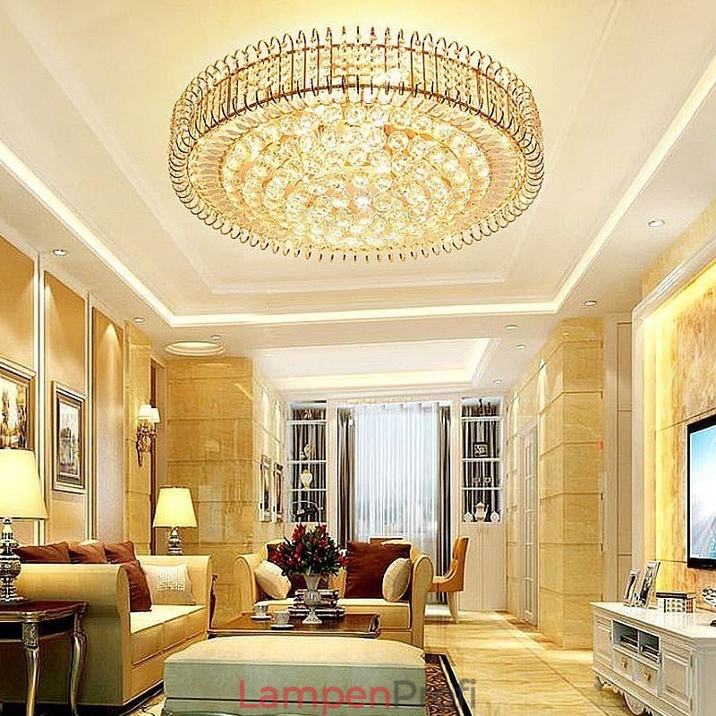 Runde Deckenleuchte aus Kristallglas im europäischen Stil