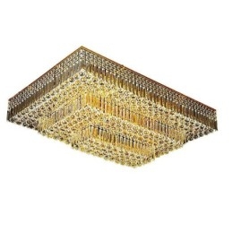 Moderner, flächenbündiger dreistufiger Kristallkronleuchter