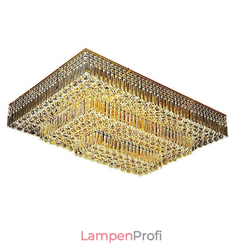 Moderner, flächenbündiger dreistufiger Kristallkronleuchter