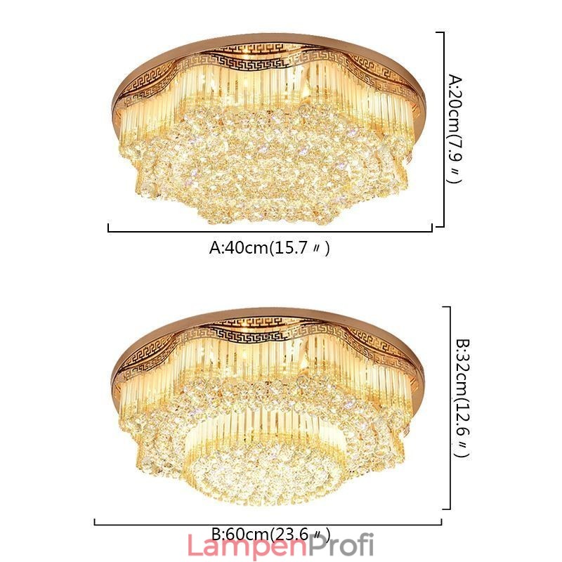 Moderne Deckenleuchte aus Kristallglas, runde Luxusbeleuchtung