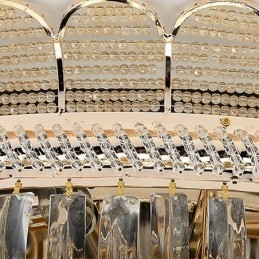 Luxus Kristall Deckenleuchte Gold Unterputz Runde Beleuchtung