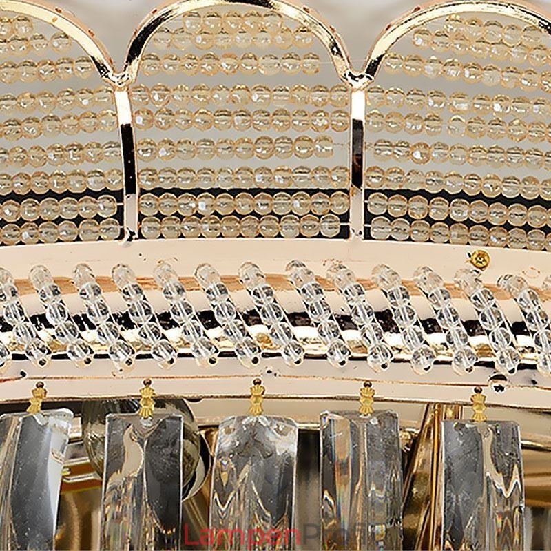 Luxus Kristall Deckenleuchte Gold Unterputz Runde Beleuchtung