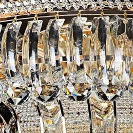 Luxus Kristall Deckenleuchte Gold Unterputz Runde Beleuchtung