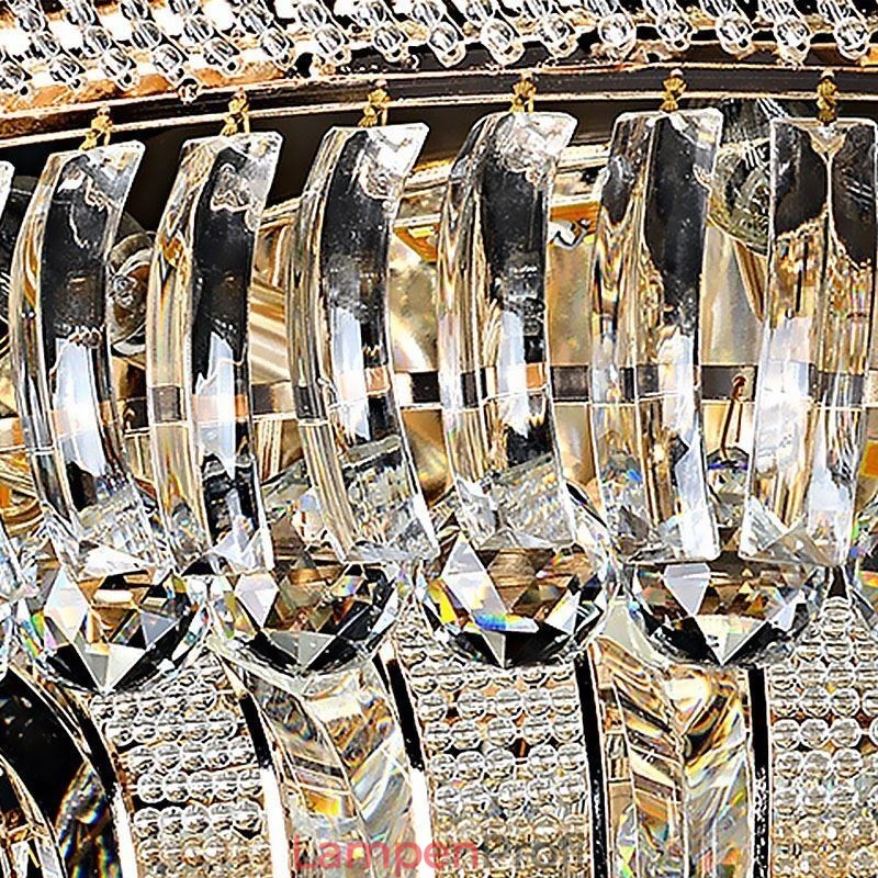 Luxus Kristall Deckenleuchte Gold Unterputz Runde Beleuchtung